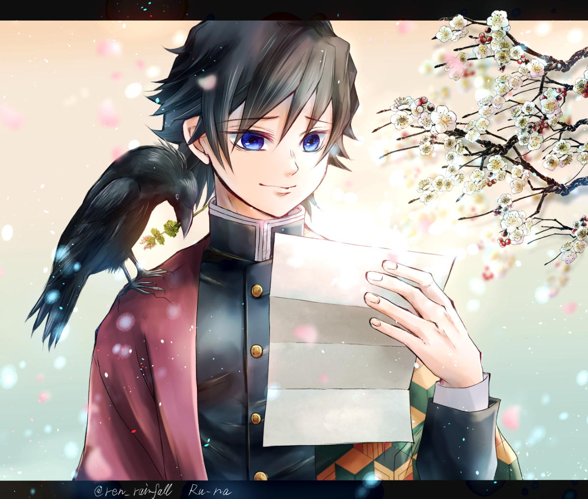 This is a pixiv picture whose title is 義勇さん、お誕生日おめでとうございます.