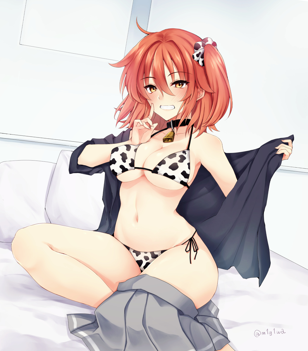 This is a pixiv picture whose title is 牛柄ビキニぐだ子.