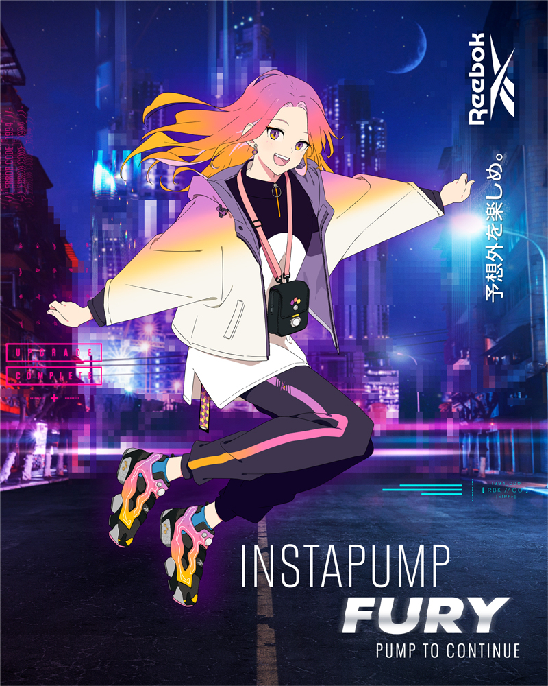 This is a pixiv picture whose title is ［告知］Reebokの新作「GLITCH」イメージキャラクター.