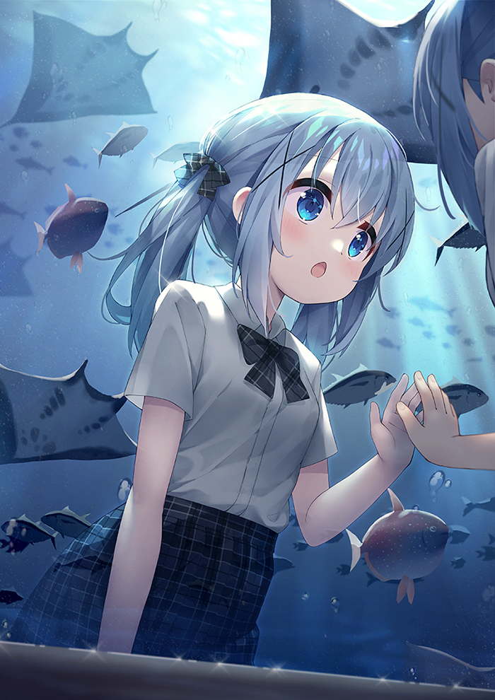 This is a pixiv picture whose title is 水族館でチノちゃんとデート中❤.