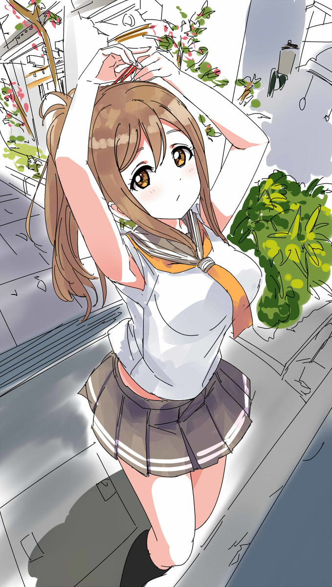 This is a pixiv picture whose title is ポニテAqoursとにことたんくうくう.
