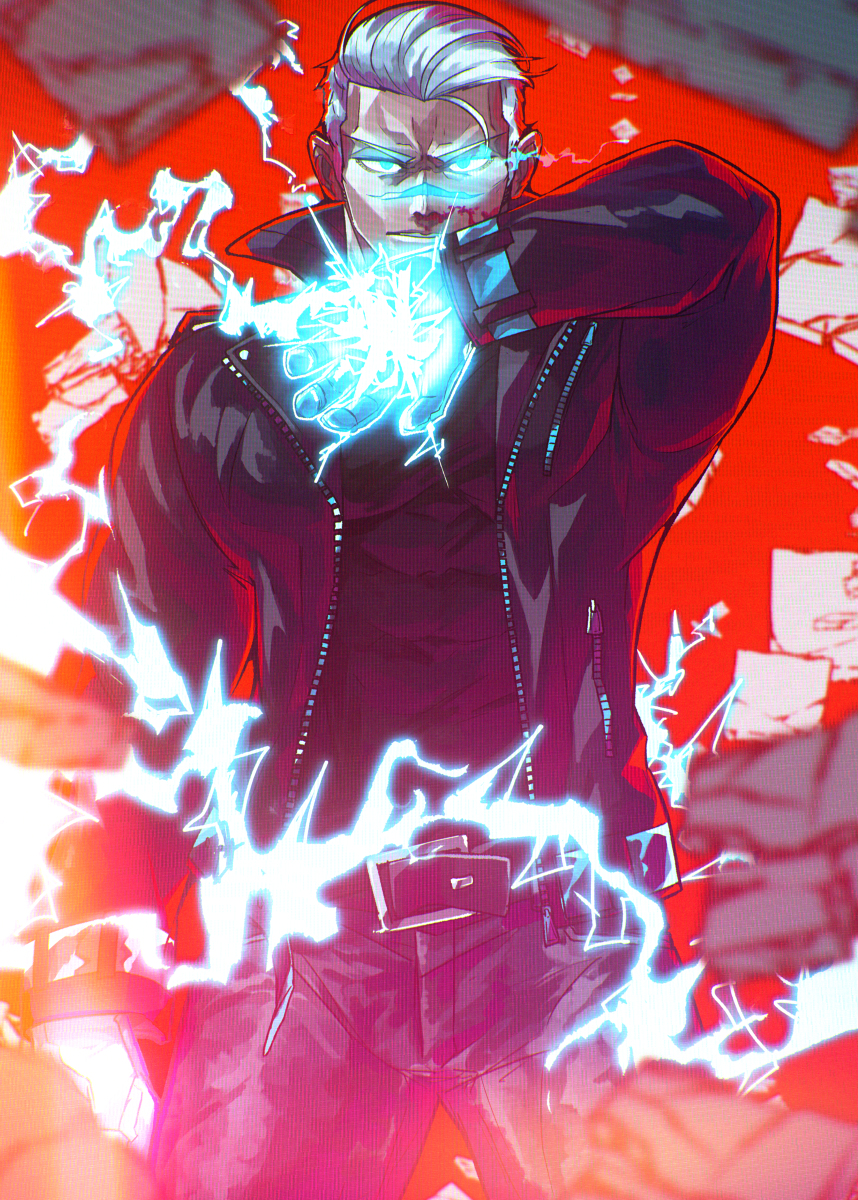 This is a pixiv picture whose title is 筋肉エスパー.