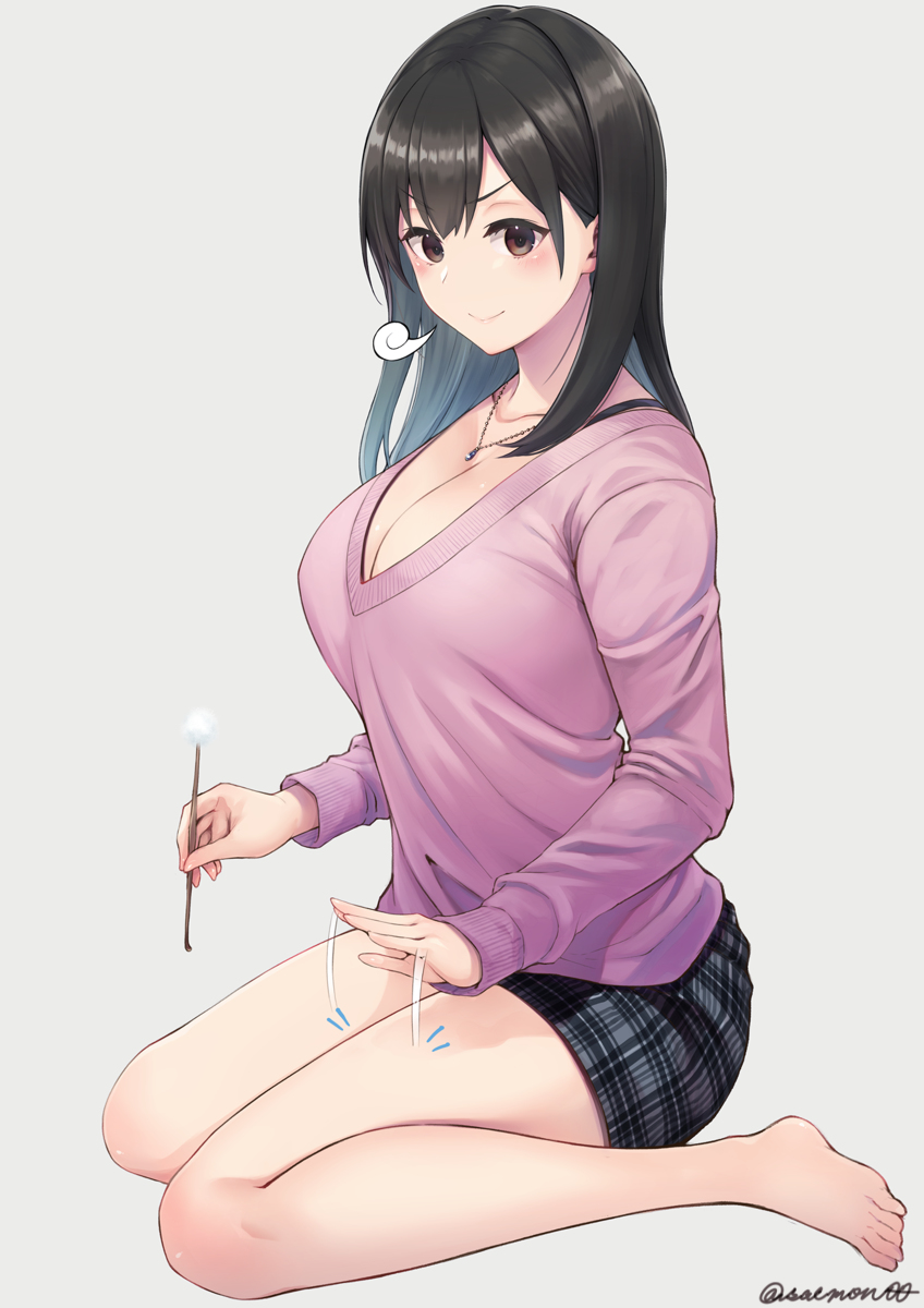 This is a pixiv picture whose title is 耳かきが（多分）得意なお姉さん.