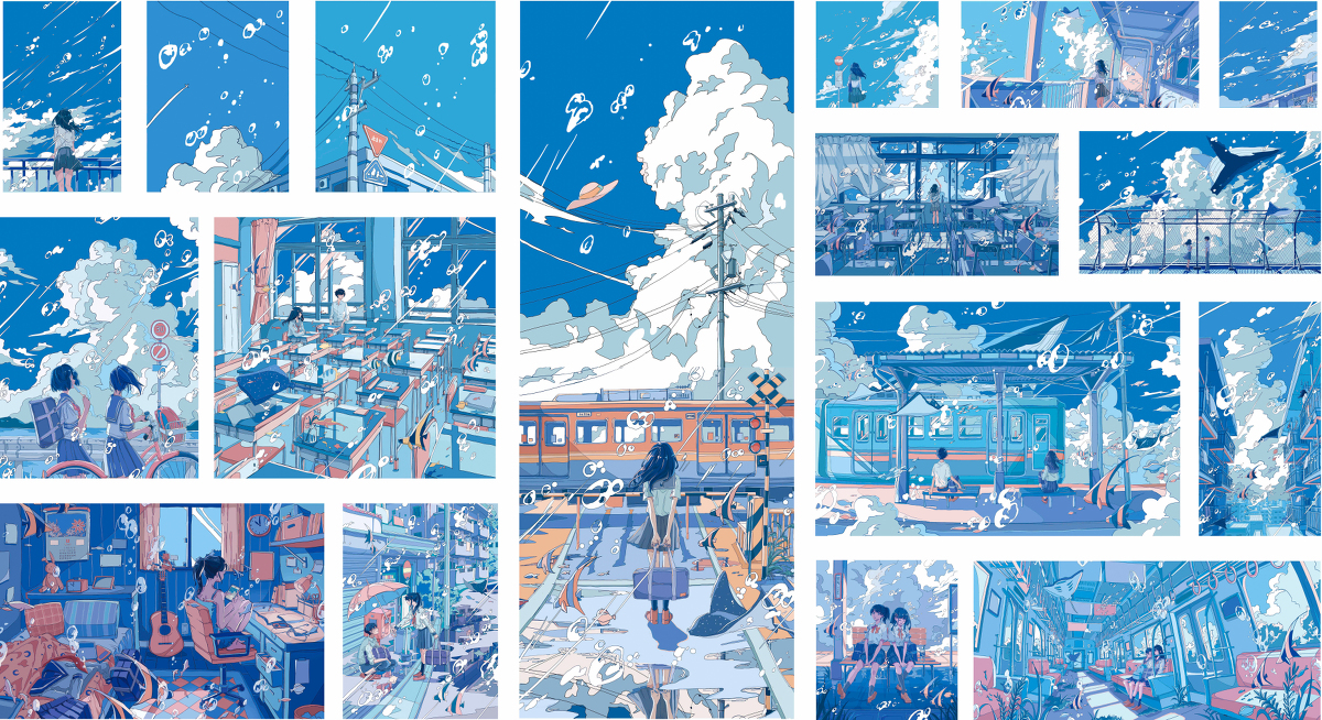This is a pixiv picture whose title is 水中世界.