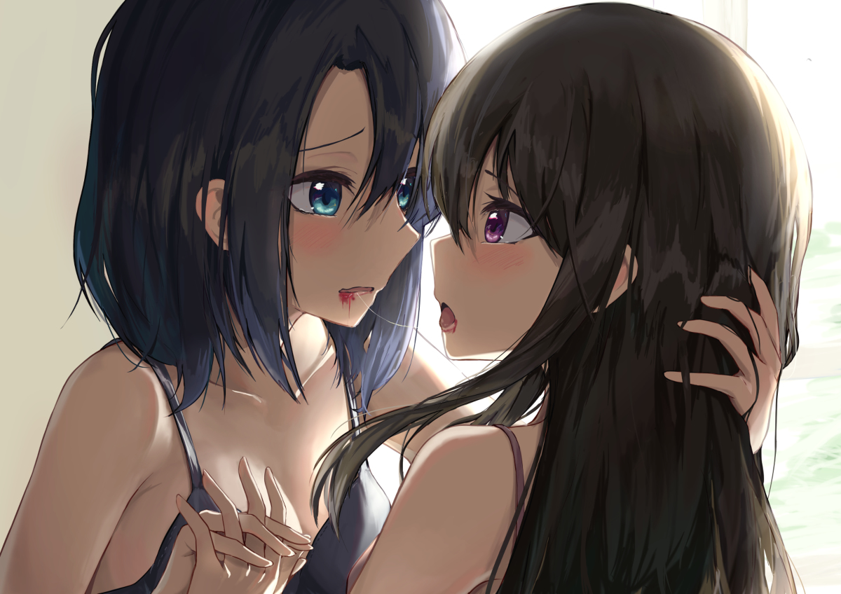 This is a pixiv picture whose title is はじめてのキスは.