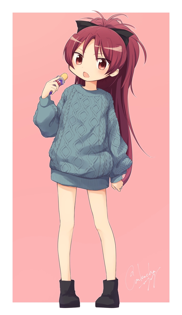 This is a pixiv picture whose title is もこもこニット杏子ちゃん.