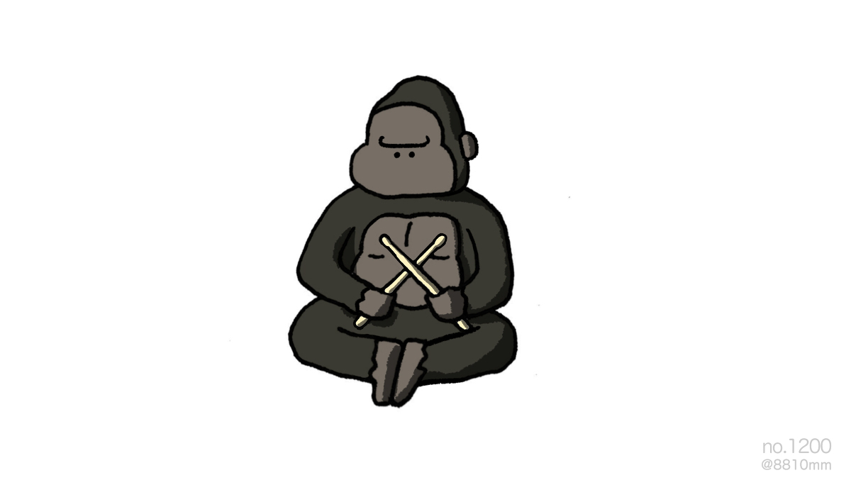 This is a pixiv picture whose title is no.1200 『 エモそうなドラミング。』.
