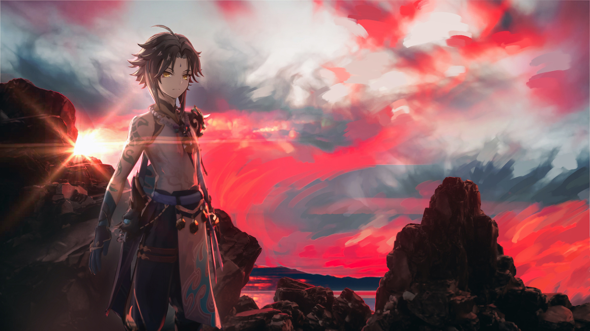 This is a pixiv picture whose title is 魈· SkysounD.