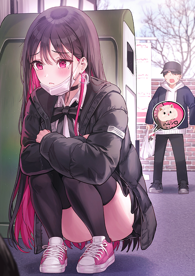 This is a pixiv picture whose title is 私のサインがいらないって…私じゃなくて…ハムスター目当て….