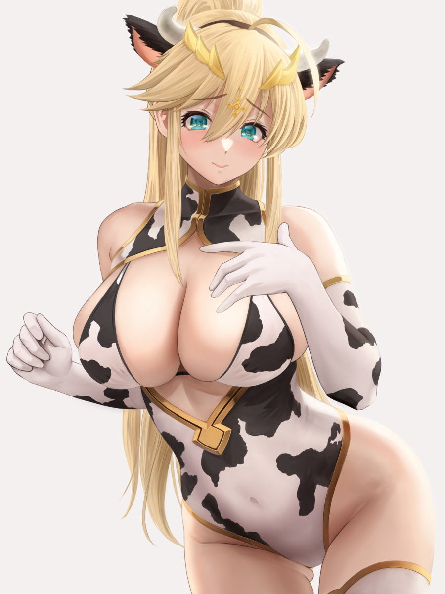 This is a pixiv picture whose title is 丑乳上.