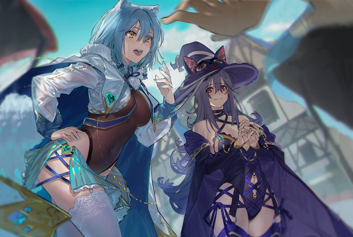 This is a pixiv picture whose title is 画了@伊甸园的骄傲 的安洛尔和拉比.