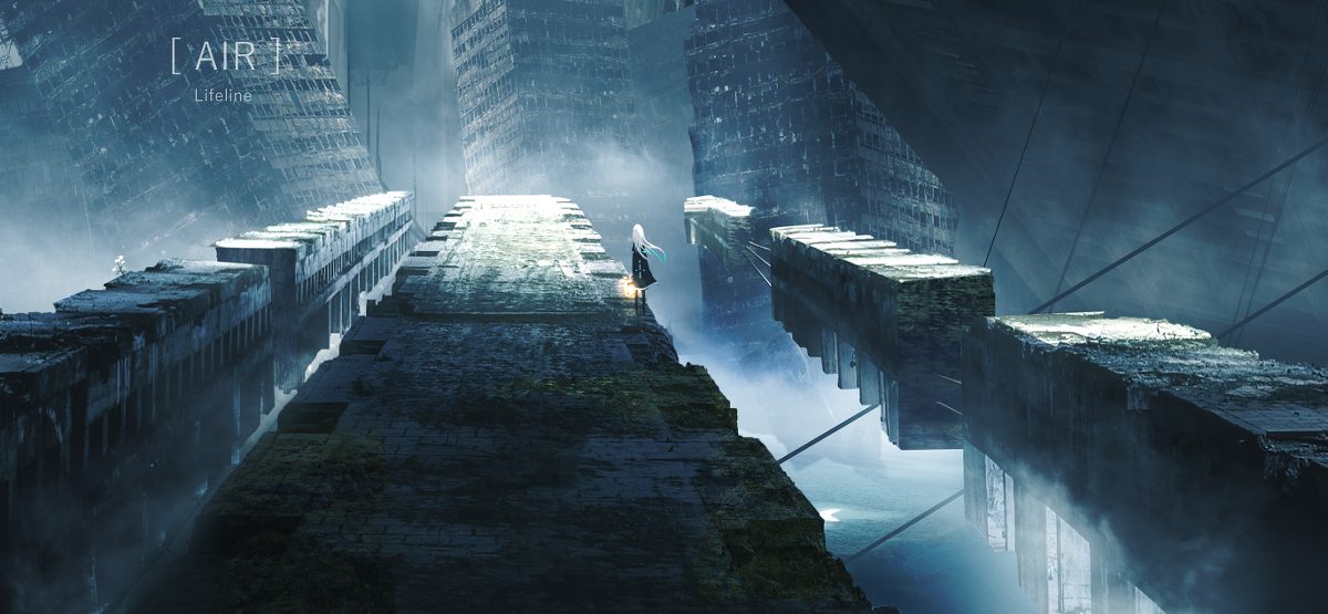 This is a pixiv picture whose title is 空中遗迹.