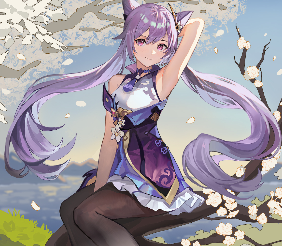 This is a pixiv picture whose title is 刻晴.