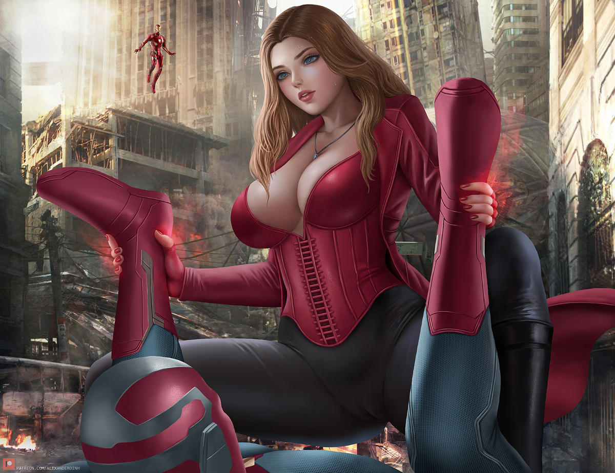 This is a pixiv picture whose title is Wanda x Vision.