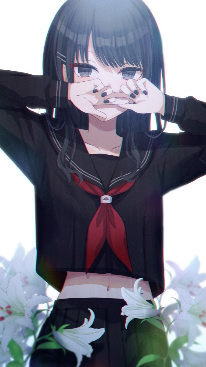 This is a pixiv picture whose title is 黒百合の秘めごと.