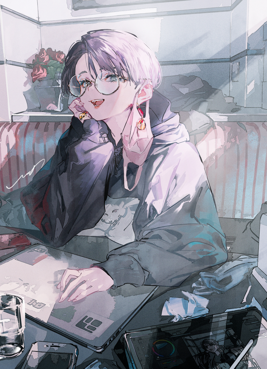 This is a pixiv picture whose title is 少憩.