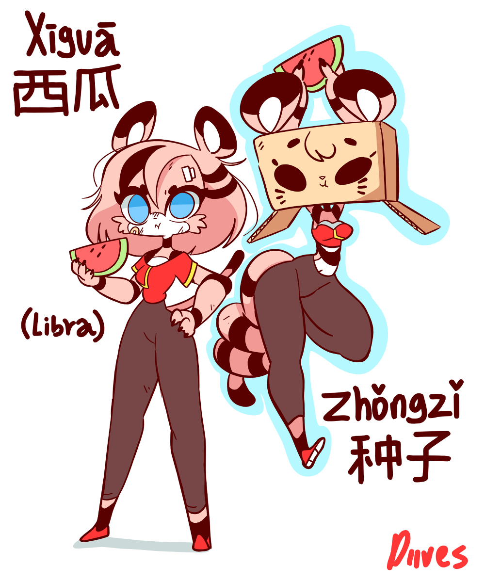 This is a pixiv picture whose title is Xigua And Zhongzi.