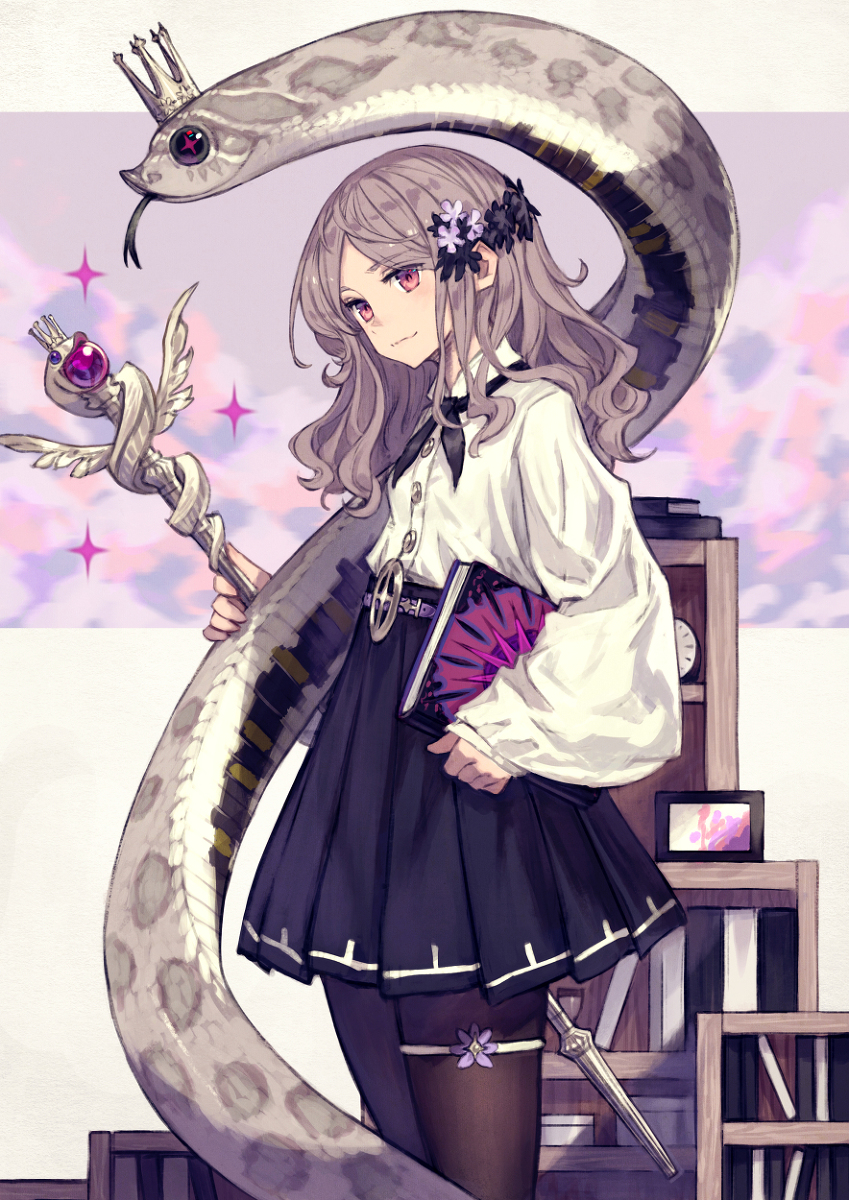 This is a pixiv picture whose title is キングシシバナヘビちゃんと女の子.