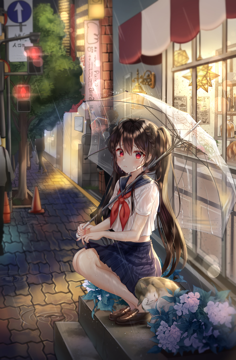 This is a pixiv picture whose title is 雨の日☔️.