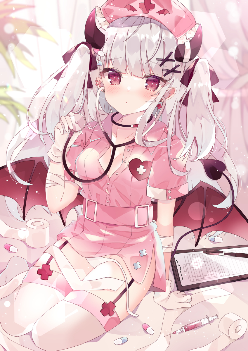 This is a pixiv picture whose title is 悪魔っ娘ナース.