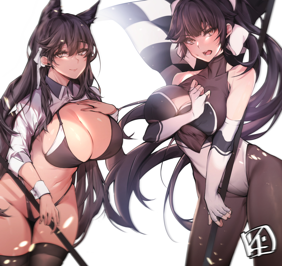 This is a pixiv picture whose title is 愛宕, 高雄 Racing.
