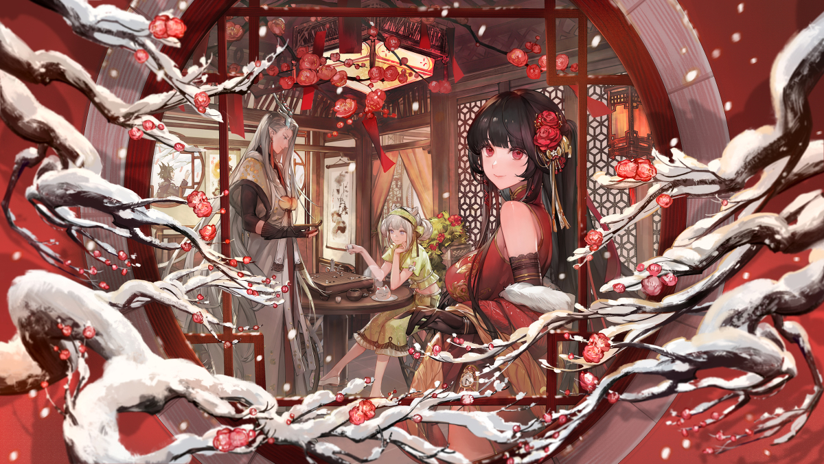 This is a pixiv picture whose title is ❄️🏮❄️.