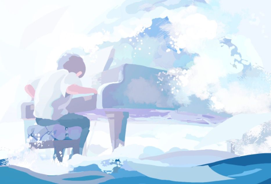 This is a pixiv picture whose title is 海の始まり.