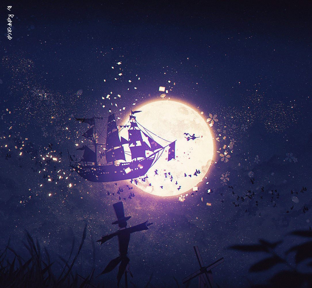 This is a pixiv picture whose title is Night Flight.