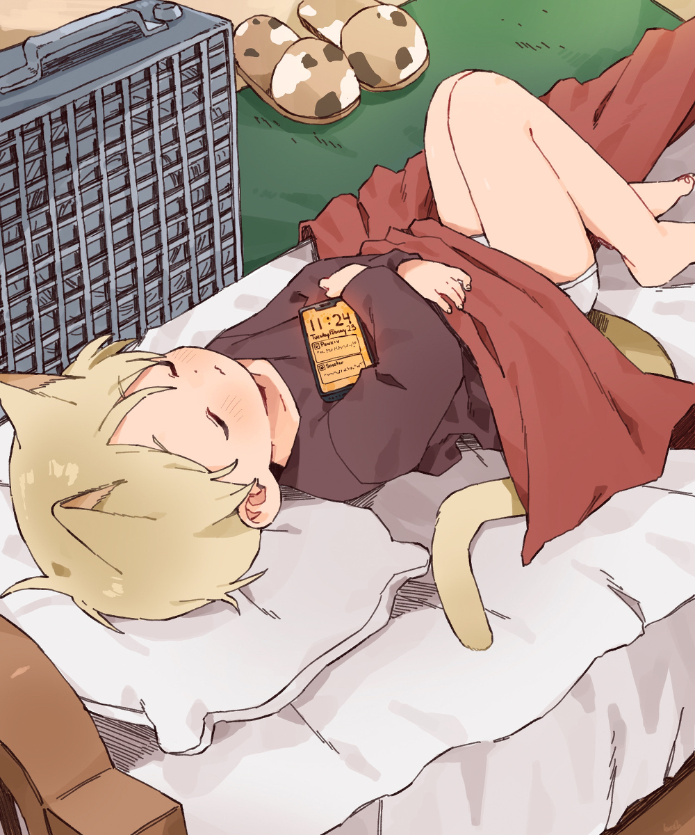 This is a pixiv picture whose title is A small nap! :>.