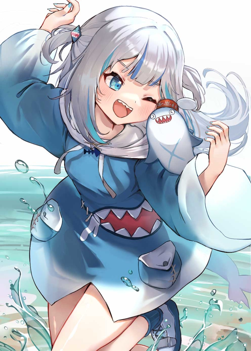 This is a pixiv picture whose title is サメちゃん、可愛い!!　🦈🦈.