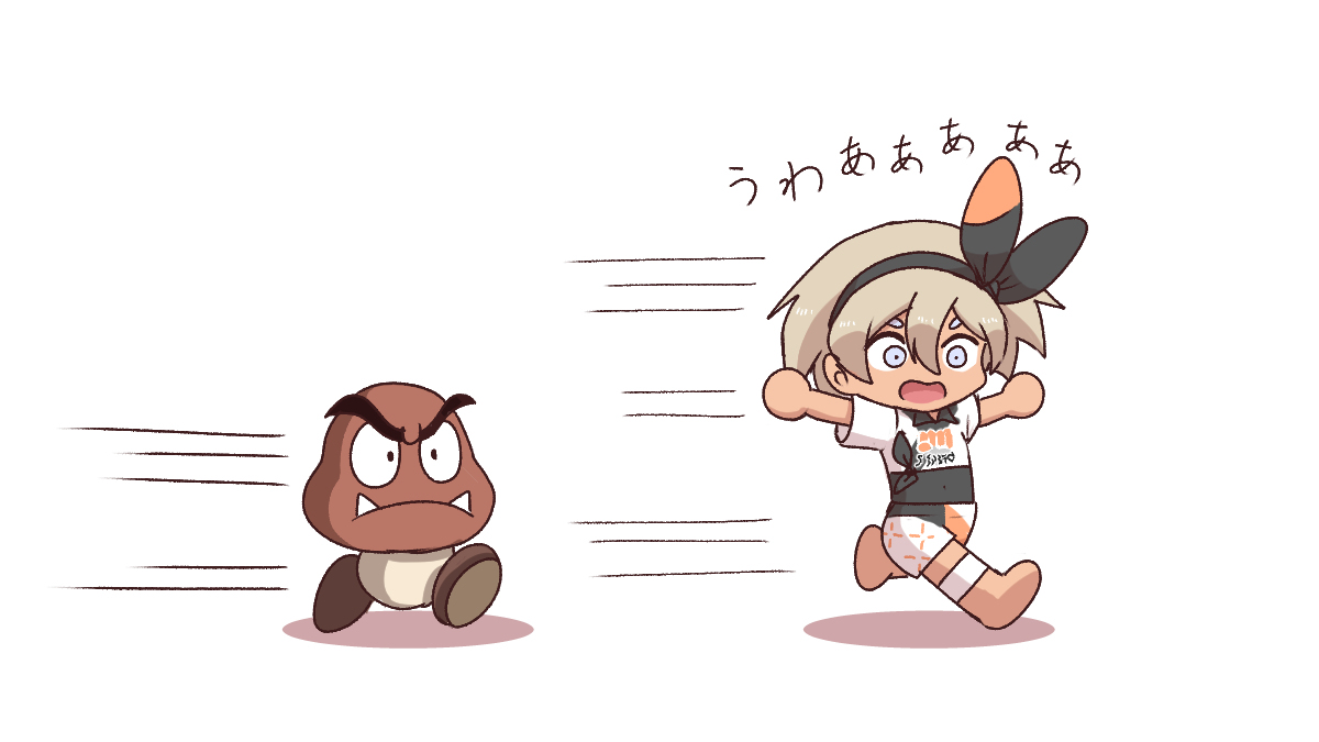 This is a pixiv picture whose title is マリオの世界に迷い込んだサイトウちゃん.