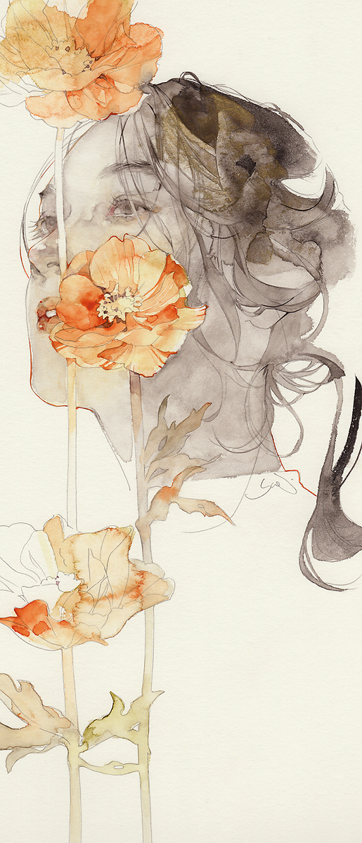 This is a pixiv picture whose title is 薄月.