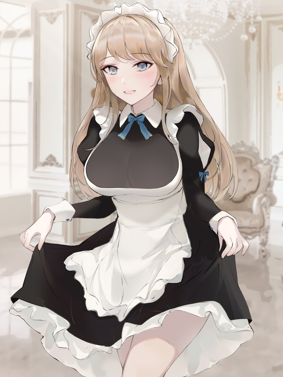 This is a pixiv picture whose title is ご主人様をお迎えするメイド.