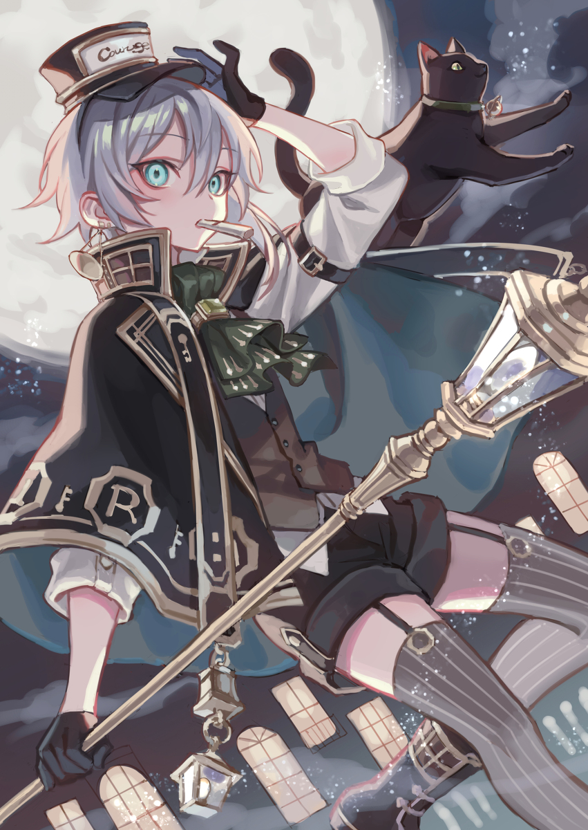 This is a pixiv picture whose title is 街灯の管理人.