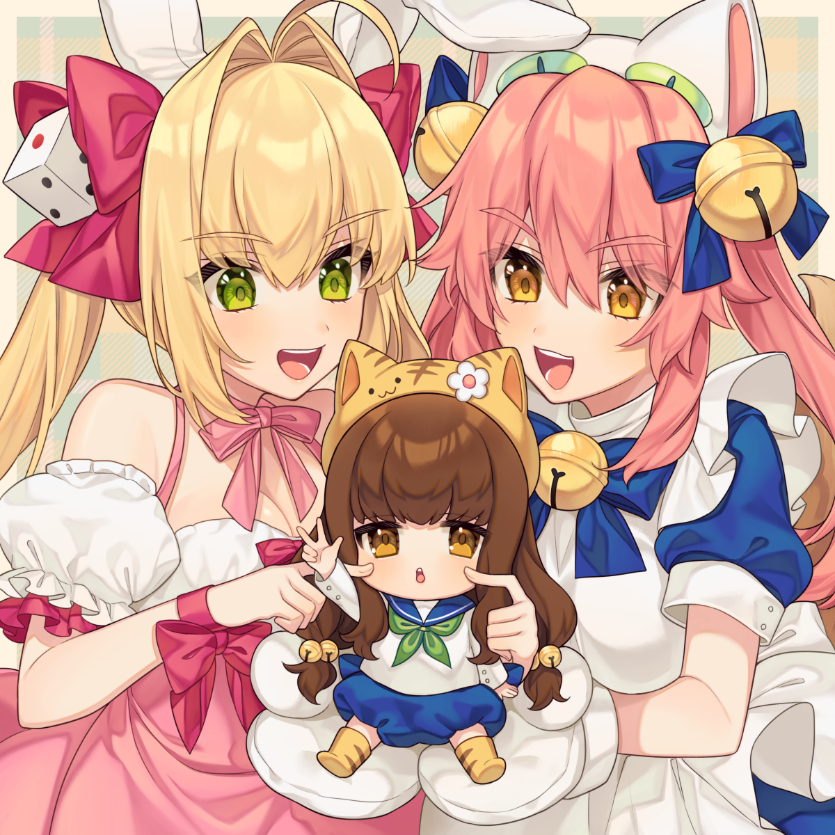 This is a pixiv picture whose title is ザビ・ネロ・タマモ・キャラット.