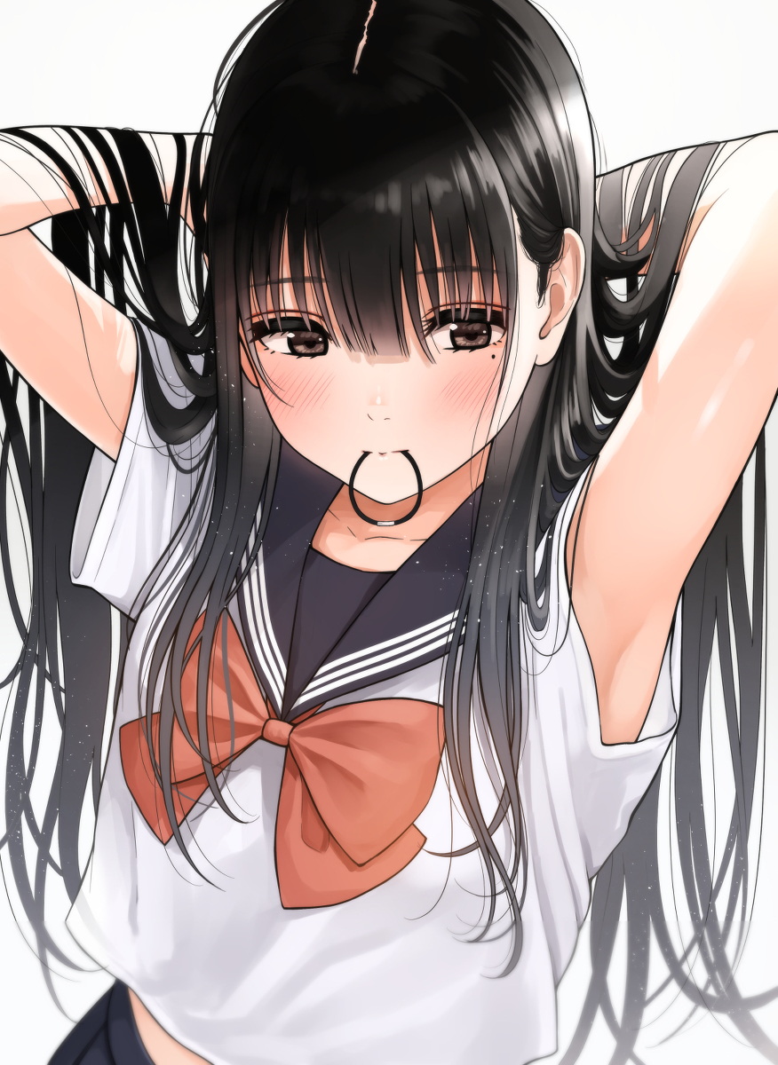 This is a pixiv picture whose title is 黒髪ロング.