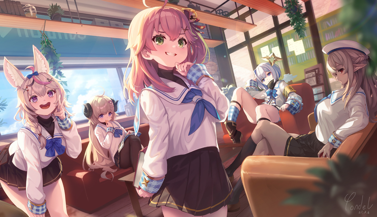 This is a pixiv picture whose title is 魔王軍×かなたそ学園.