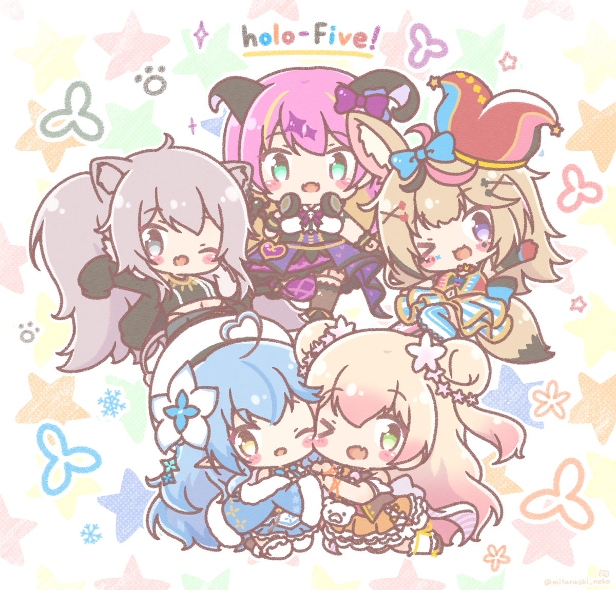 This is a pixiv picture whose title is ほろふぁいぶ！.