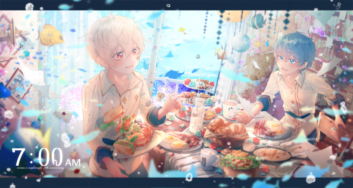 This is a pixiv picture whose title is 朝、七時.