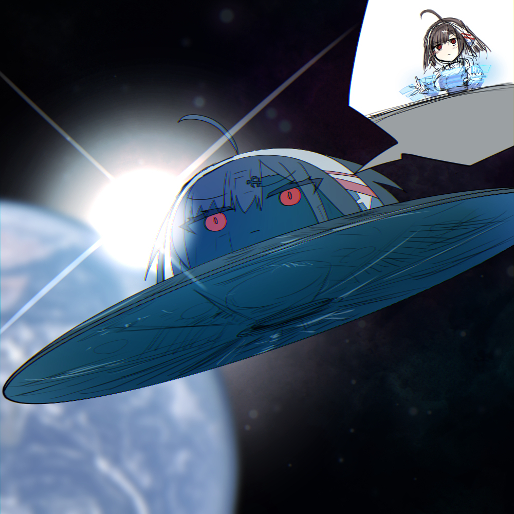 This is a pixiv picture whose title is 天から指揮官の部屋に侵略を仕掛けるインディペンデンス.