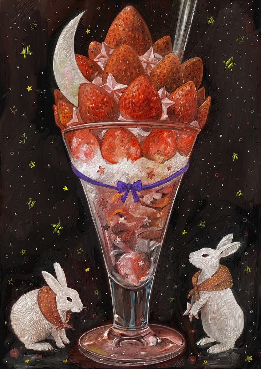 This is a pixiv picture whose title is 苺のパフェ.