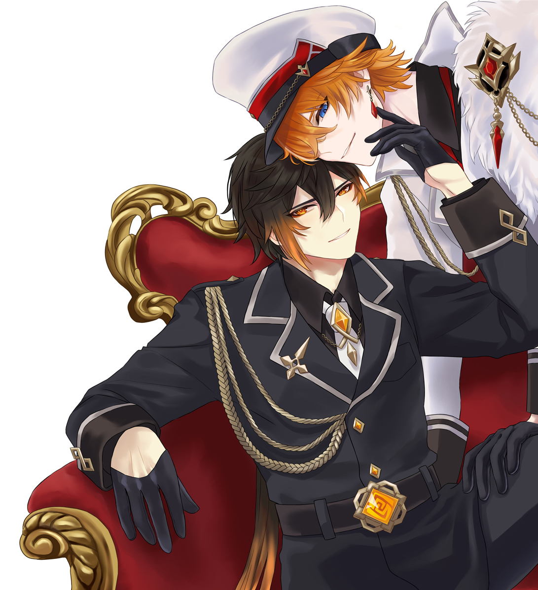 This is a pixiv picture whose title is Military AU.