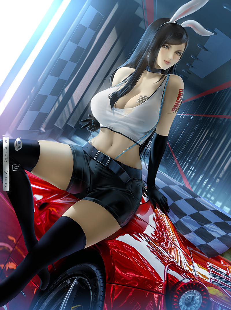 This is a pixiv picture whose title is Racing Girl Tifa ティファ.