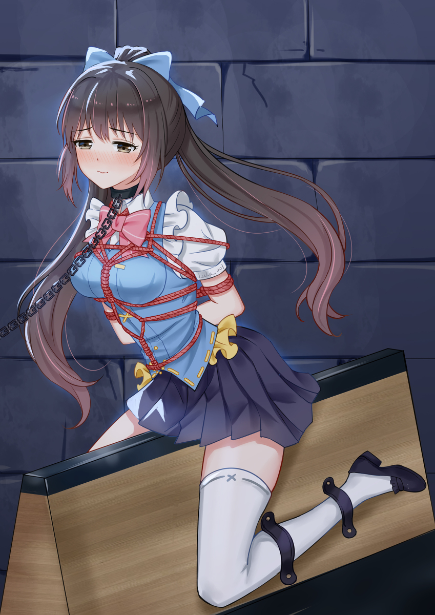 This is a pixiv picture whose title is 三月绑缚 地下的三角木马.