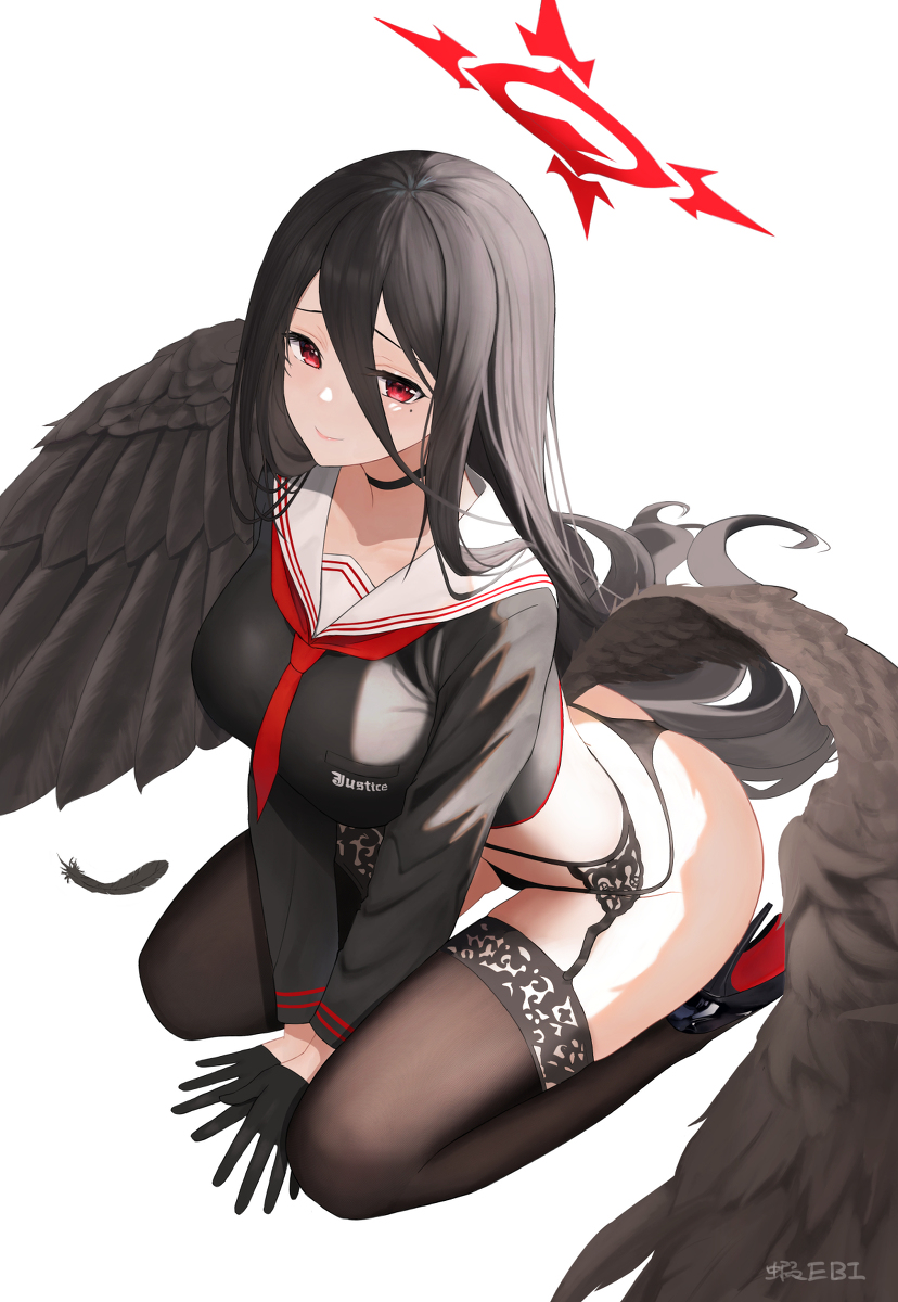 This is a pixiv picture whose title is 羽川ハスミ.