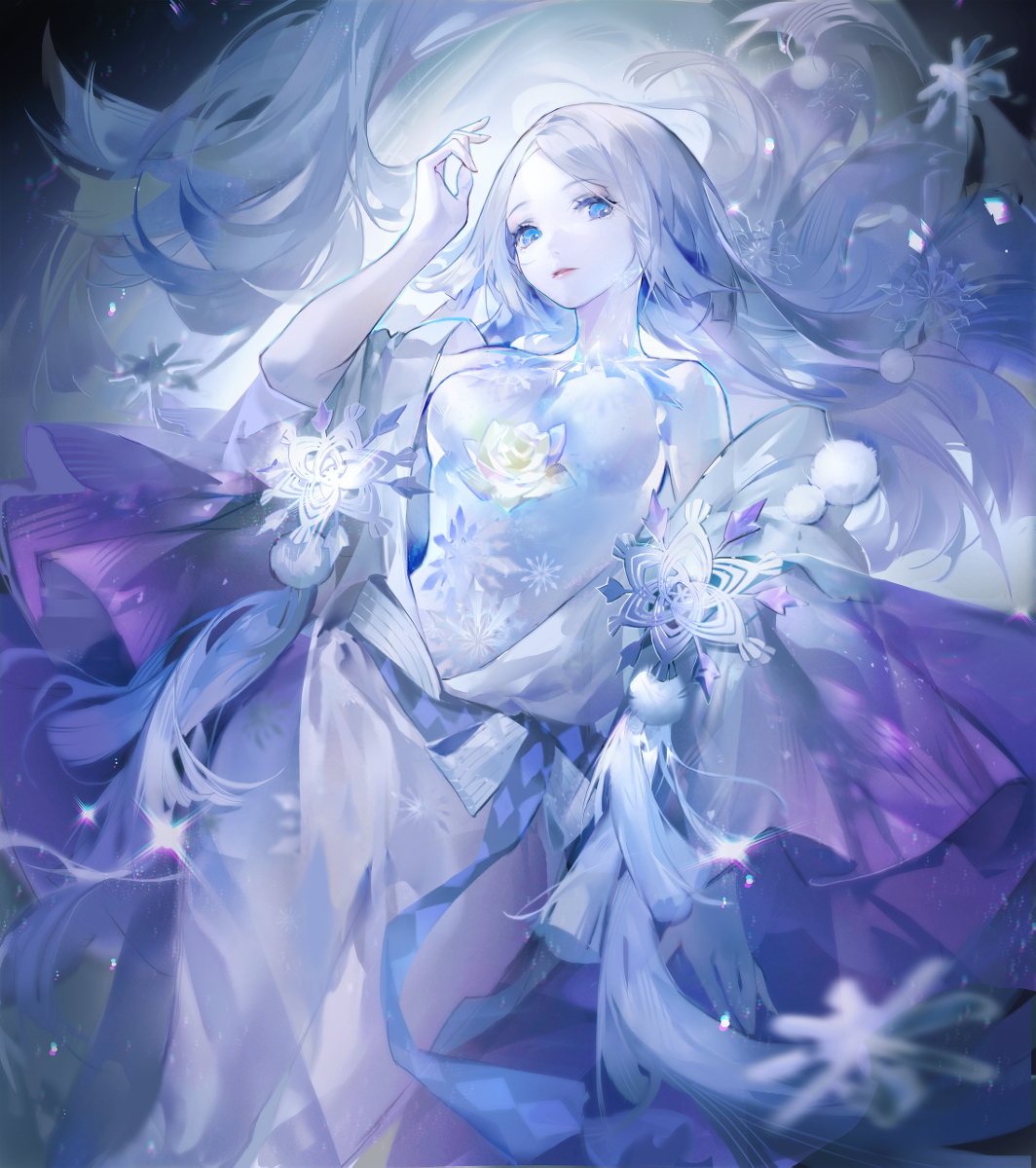 This is a pixiv picture whose title is 蝉冰雪女.