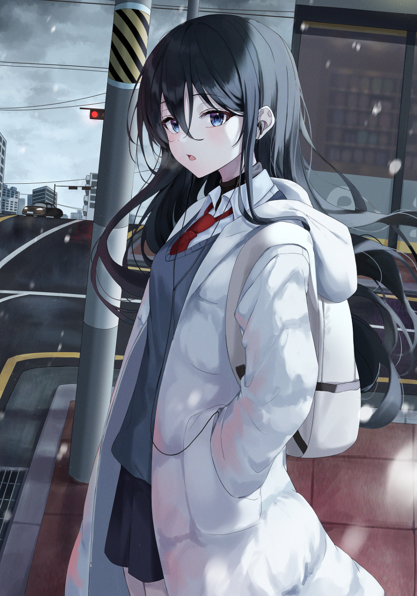 This is a pixiv picture whose title is 登校.