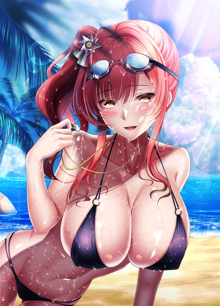 This is a pixiv picture whose title is 水着ザラ　水辺の出逢い.