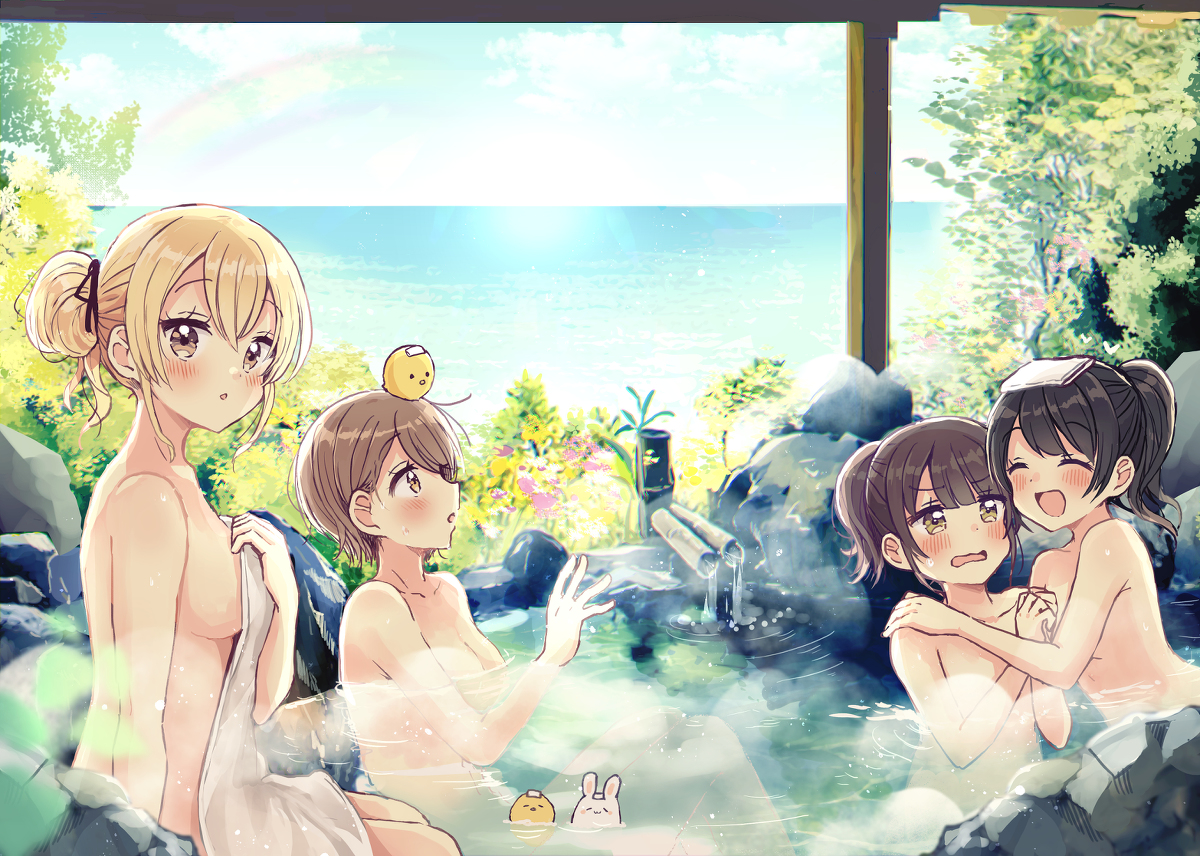 This is a pixiv picture whose title is ぽかぽか露天風呂.
