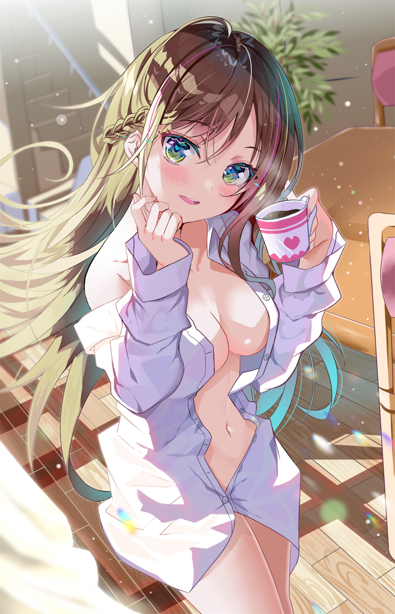 This is a pixiv picture whose title is 一緒に飲も♡.
